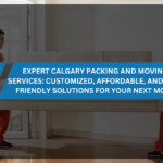 Calgary Packing and Moving Services: A professional mover packing boxes securely for a Calgary relocation.