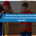 Last Minute Movers Calgary: Professional movers carefully handling furniture during a last-minute move in Calgary.